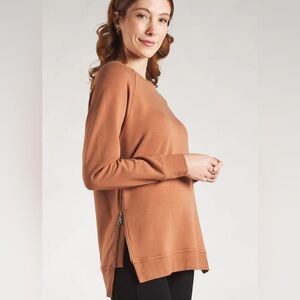 Terrera Terracotta Side-Zip Sweatshirt